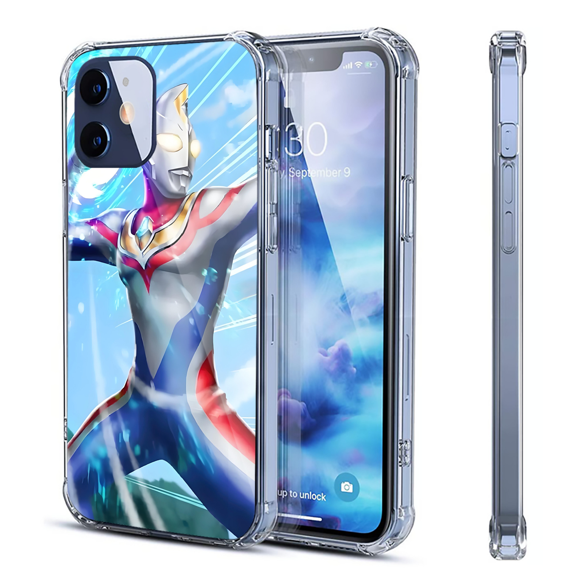 （画像用） ウルトラマン Ultraman 【iPhone 12シリーズ対応】透明スマホケース（クリアソフトケース）